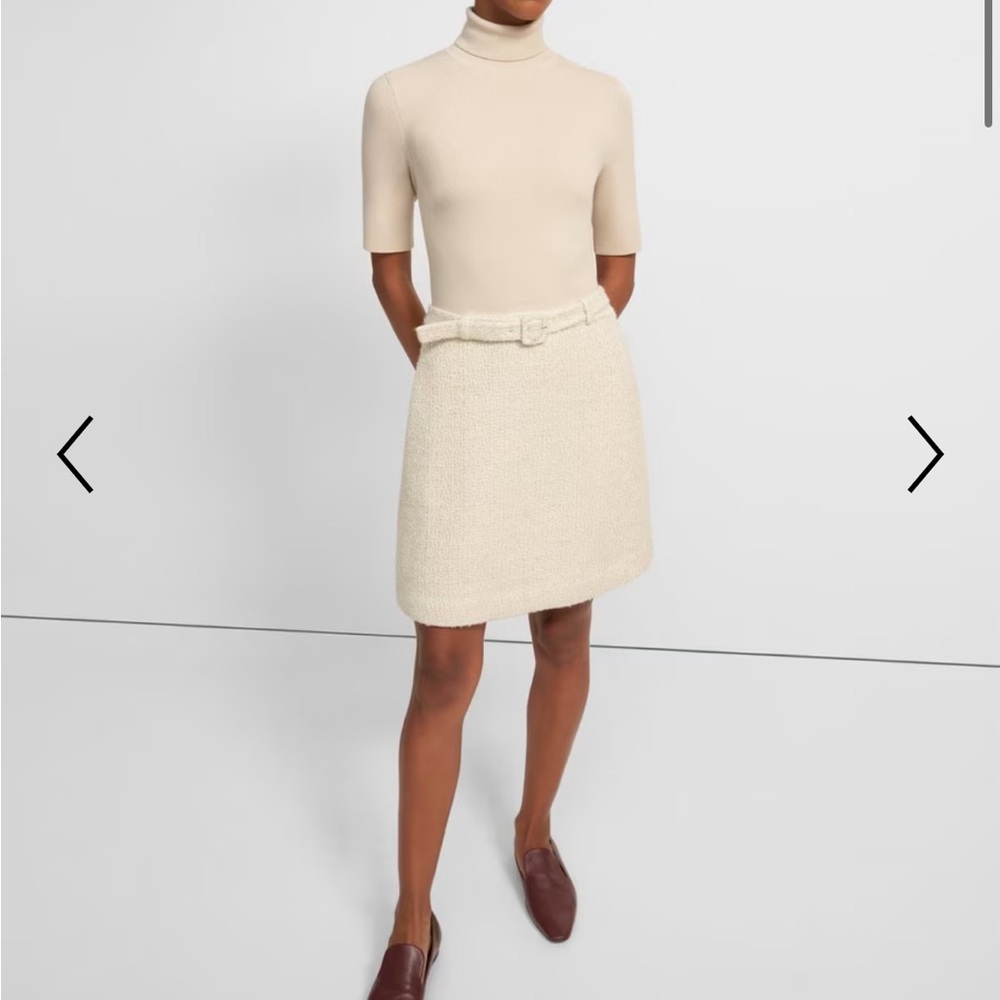 Theory knit combo dress in tweed